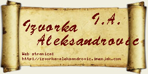 Izvorka Aleksandrović vizit kartica